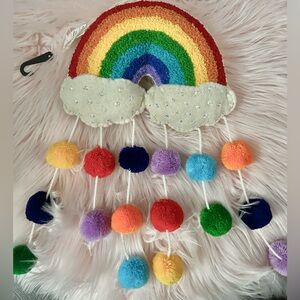 Rainbow Felt Thread Pom Poms Sequin Wall Door Hanging Decor Happy St Patricks